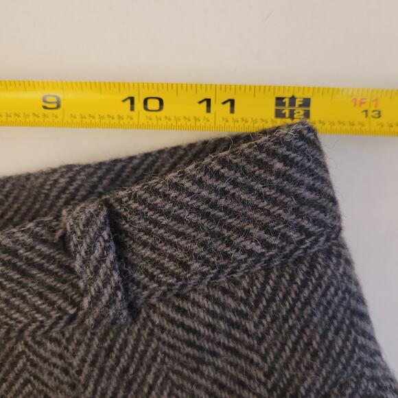 Calitessa Italy Wool Herringbone Pleated Cuffed Pants Gray Juniors Sz 7 Vintage - Picture 7 of 9